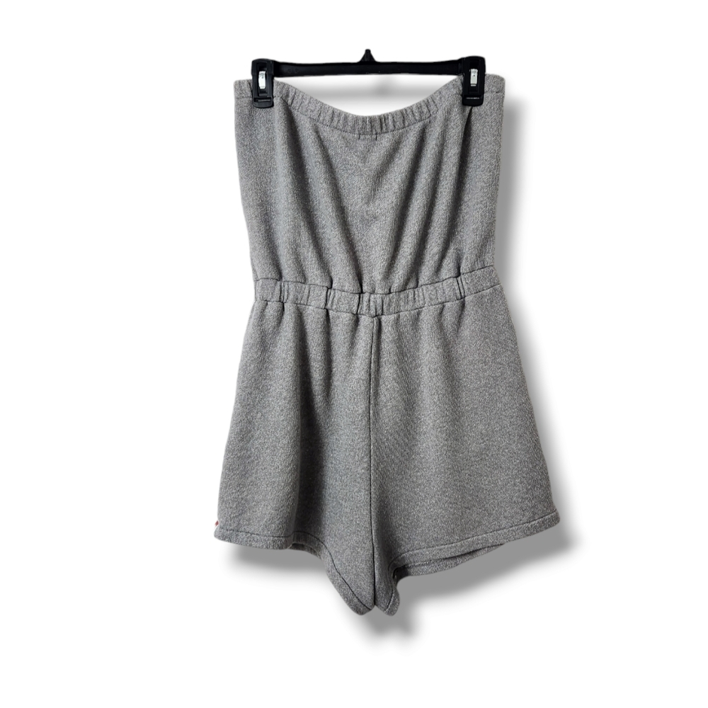 Guess Sleeveless Bandeau Athletic Sweatshirt Style Romper w/Drawstring